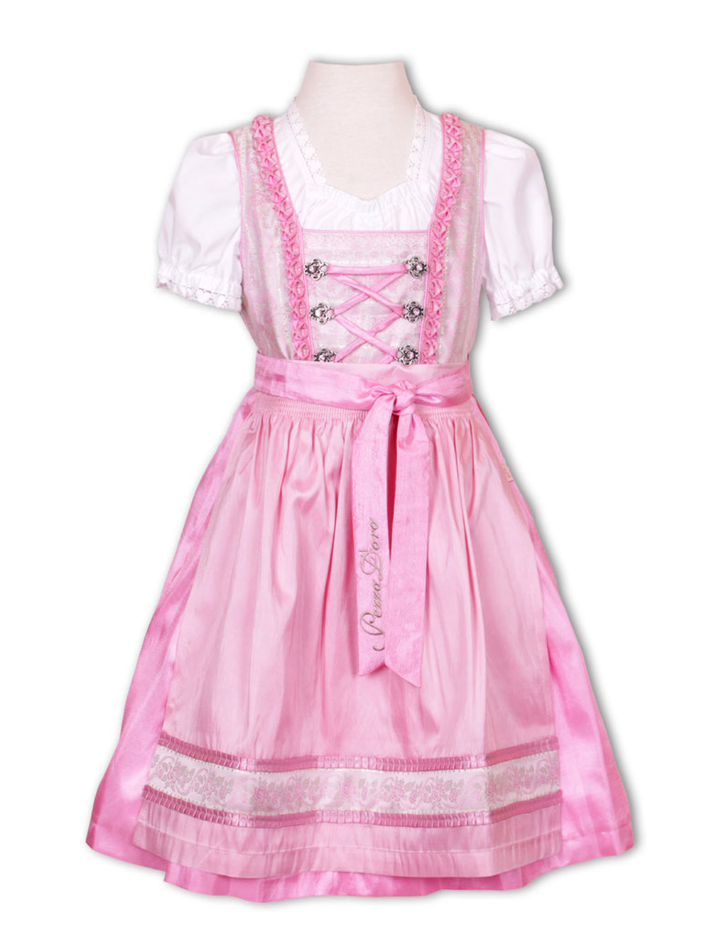 Pezzo D'oro Kinderdirndl rose/grau